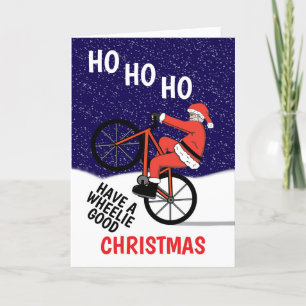 Cartes Pour Fêtes Annuelles Funny Joyeux Noël Cyclisme Père Noël