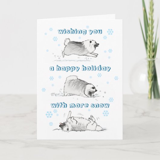 Cartes Pour Fêtes Annuelles Funny Keeshond Dessin de dessin Chien | Noël ennei (Devant)