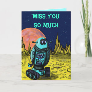 Cartes Pour Fêtes Annuelles Funny lonely robot