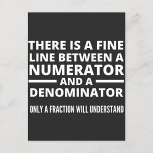 Cartes Pour Fêtes Annuelles Funny Math  FINE LINE NUMERATOR DENOMINATOR