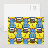 Cartes Pour Fêtes Annuelles Funny MC Easter Bunny Chicks Tessellation (Devant / Derrière)