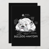 Cartes Pour Fêtes Annuelles Funny mignon Français Bulldog Anatomie Biologie du (Devant / Derrière)