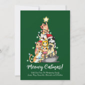 Cartes Pour Fêtes Annuelles Funny mignon Meowo Catmas Cat Christmas Tree (Devant)