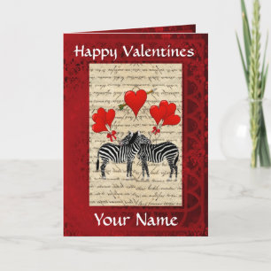 Cartes Pour Fêtes Annuelles Funny mignon zèbres valentines jour