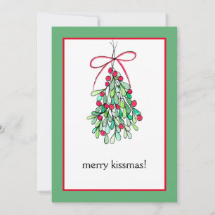 Cartes Pour Fêtes Annuelles Funny Mistletoe Joyeux Kissmas Noël