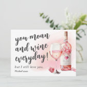 Cartes Pour Fêtes Annuelles Funny Moan and Wine Valentines Day (Debout devant)