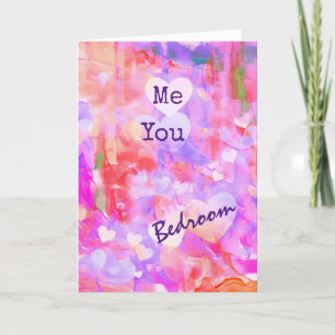 Cartes Pour Fêtes Annuelles Funny Naught Valentine Aquarelle rose Abstrait
