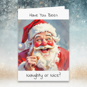 Cartes Pour Fêtes Annuelles Funny Naughty or Nice Santa Christmas
