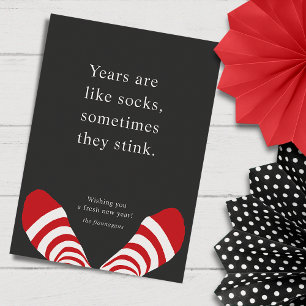 Cartes Pour Fêtes Annuelles Funny New Years Socks Red Black