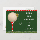 Cartes Pour Fêtes Annuelles Funny Noël de golf (Devant / Derrière)