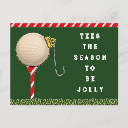 Cartes Pour Fêtes Annuelles Funny Noël de golf (Devant)