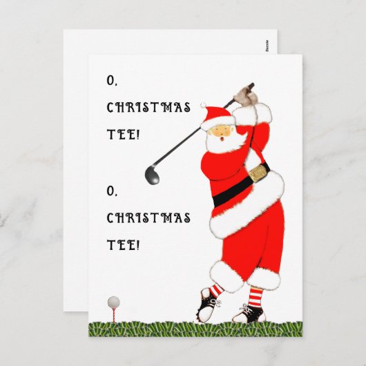 Cartes Pour Fêtes Annuelles Funny Noël de golf (Devant / Derrière)