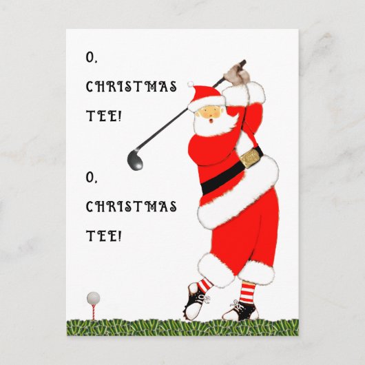 Cartes Pour Fêtes Annuelles Funny Noël de golf (Devant)