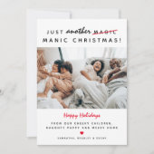 Cartes Pour Fêtes Annuelles Funny 'Noël maniaque' photo (Devant)