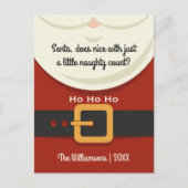 Cartes Pour Fêtes Annuelles Funny Noël Père Noël Naughty & Nice (Devant)