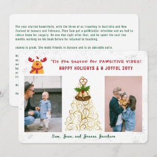 Cartes Pour Fêtes Annuelles Funny Pawsitive Rudolph Happy Holidays 2 Photos