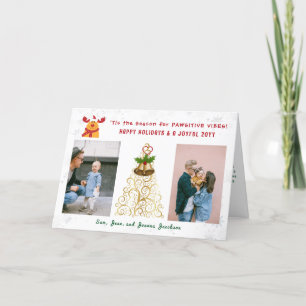 Cartes Pour Fêtes Annuelles Funny Pawsitive Rudolph Happy Holidays 2 Photos