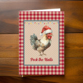 Cartes Pour Fêtes Annuelles Funny Peck Halls Rooster Ferme Noël