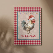 Cartes Pour Fêtes Annuelles Funny Peck Halls Rooster Ferme Noël