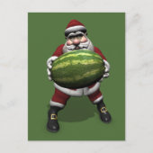 Cartes Pour Fêtes Annuelles Funny Père Noël Avec Melon Géant (Devant)