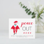 Cartes Pour Fêtes Annuelles Funny Père Noël Mask Peace Out 2020 Noël Nouvel An (Debout devant)
