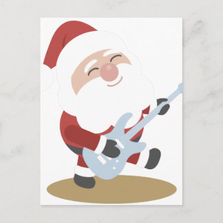 Cartes Pour Fêtes Annuelles Funny Père Noël Rocker Musicien Guitare cadeau de