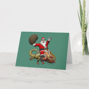 Cartes Pour Fêtes Annuelles Funny Père Noël sur l'immense panthère Chameleon