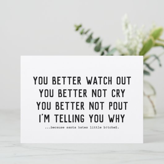 Cartes Pour Fêtes Annuelles Funny Père Noël Vient À Town Kraft Xmas (Debout devant)