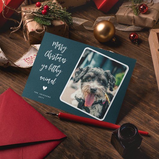Cartes Pour Fêtes Annuelles Funny Pet Photo Joyeux Noël