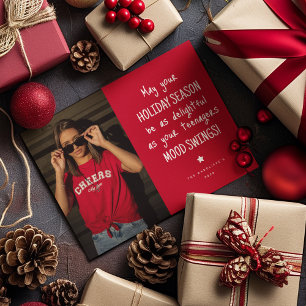 Cartes Pour Fêtes Annuelles Funny Photo de famille Rouge Noël