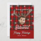 Cartes Pour Fêtes Annuelles Funny Photo Face Blitzened Sarcastic Christmas (Devant)