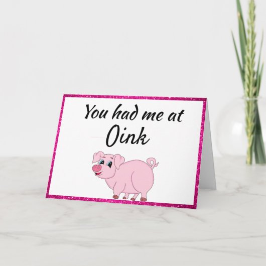 Cartes Pour Fêtes Annuelles Funny Pig Valentine's Day (Devant)