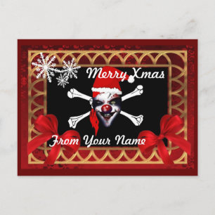 Cartes Pour Fêtes Annuelles Funny Pirate crâne personnalisé Noël