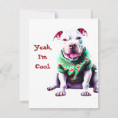 Cartes Pour Fêtes Annuelles Funny Pit Bull dans le pull de Noël (Devant)