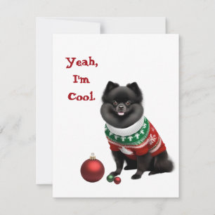Cartes Pour Fêtes Annuelles Funny Pomeranian dans le pull de Noël