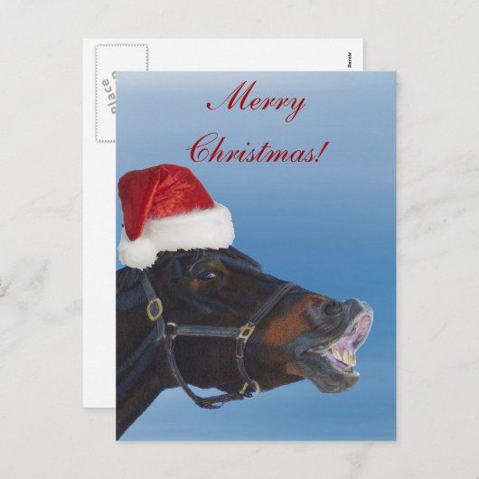 Cartes Pour Fêtes Annuelles Funny Pony Merry (Devant / Derrière)