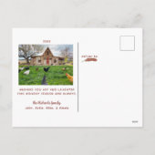 Cartes Pour Fêtes Annuelles Funny Pun Poulet de Noël Photo (Dos)