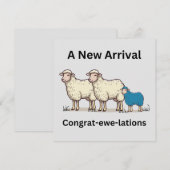 CARTES POUR FÊTES ANNUELLES FUNNY PUNNY BABY FÉLICITATIONS (Devant / Derrière)