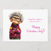 Cartes Pour Fêtes Annuelles Funny Quirky Grumpy Lady Valentine’s Day Card (Devant)
