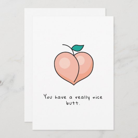 Cartes Pour Fêtes Annuelles Funny Romantic Butt Card - Valentines Day Card (Devant / Derrière)