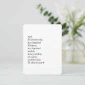 Cartes Pour Fêtes Annuelles Funny Romantic Love Card for Him & Her (Debout devant)