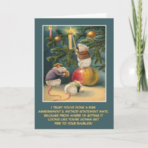Cartes Pour Fêtes Annuelles Funny Royaume-Uni santé et sécurité Noël