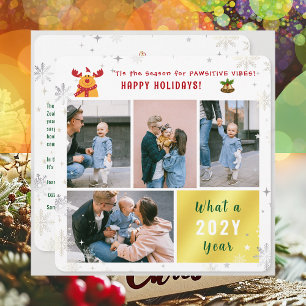 Cartes Pour Fêtes Annuelles Funny Rudolph 4 Photos Collage Joyeuses Vacances M