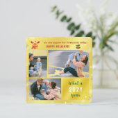 Cartes Pour Fêtes Annuelles Funny Rudolph mignon Joyeuses fêtes Golden 3 Photo (Debout devant)