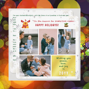 Cartes Pour Fêtes Annuelles Funny Rudolph Peace Love Joy 4 Photos Elégant Cute