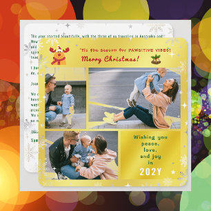 Cartes Pour Fêtes Annuelles Funny Rudolph Peace Love Joy Elegant Golden Photo