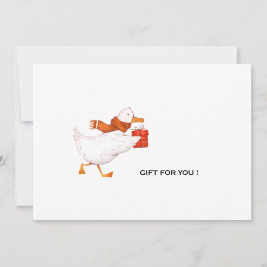 Cartes Pour Fêtes Annuelles Funny Running Cartoon Duck Christmas (Devant)