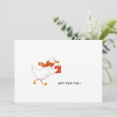 Cartes Pour Fêtes Annuelles Funny Running Cartoon Duck Christmas (Debout devant)