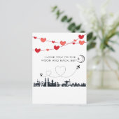 Cartes Pour Fêtes Annuelles Funny Saint-Valentin Je t'aime jusqu'à la Lune Mai (Debout devant)