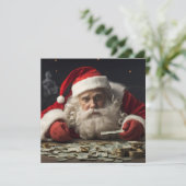 Cartes Pour Fêtes Annuelles Funny Santa Card with Inflation Rhyme (Debout devant)